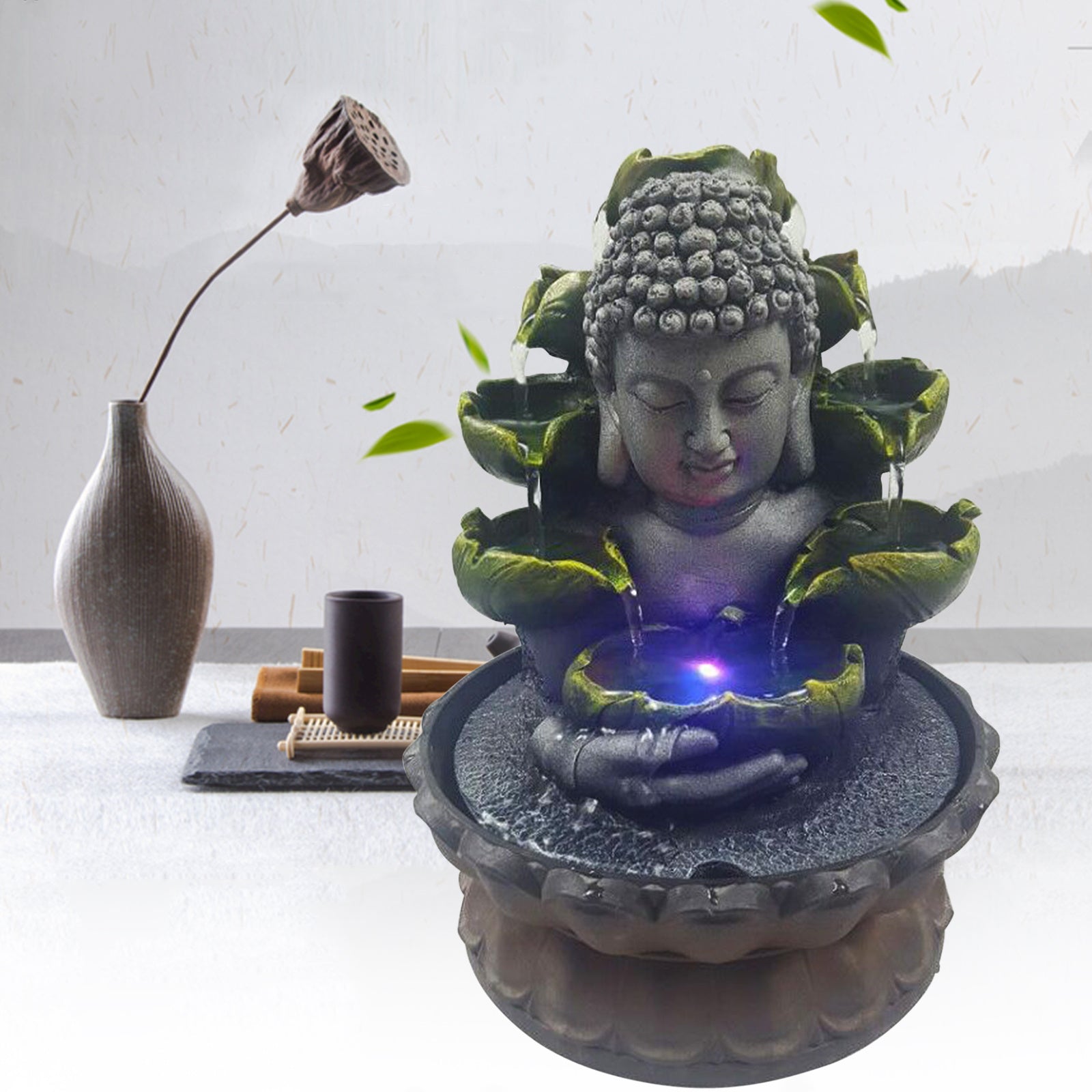 Fontaine à eau Buddha pour bureau - Feng Shui
