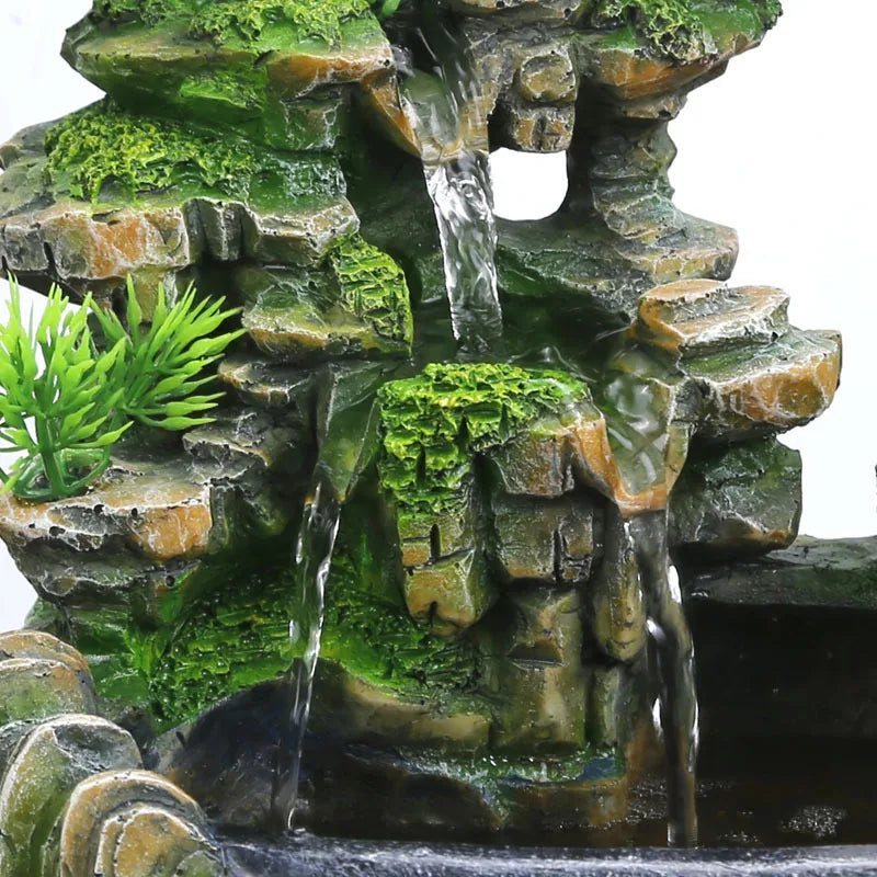Fontaine Feng Shui de Bureau – Cascade avec LED Multicolores