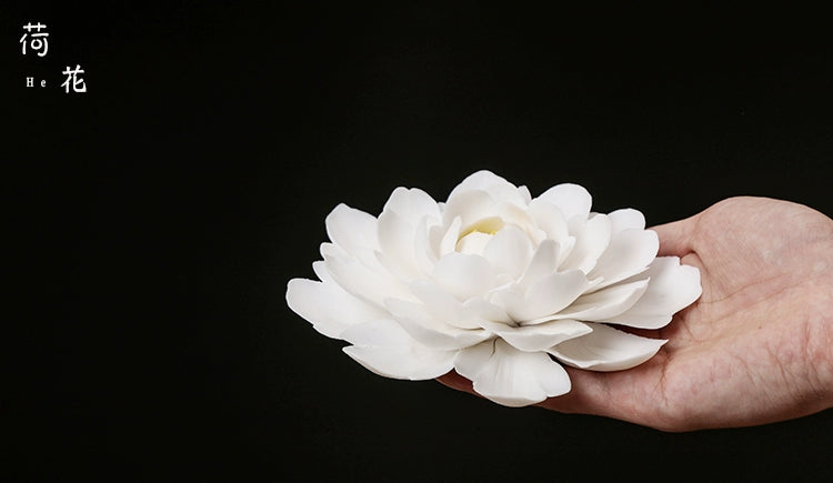 Porte-Encens en Céramique – Encensoir Minimaliste Lotus pour Méditation & Relaxation