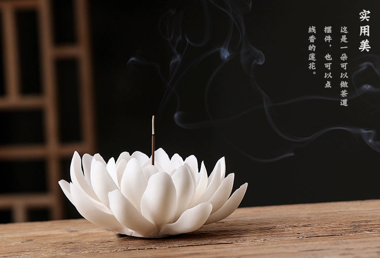 Porte-Encens en Céramique – Encensoir Minimaliste Lotus pour Méditation & Relaxation
