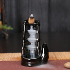 Fontaine à Encens Cascade Bassin Fleur en Céramique – Fumée Zen Backflow