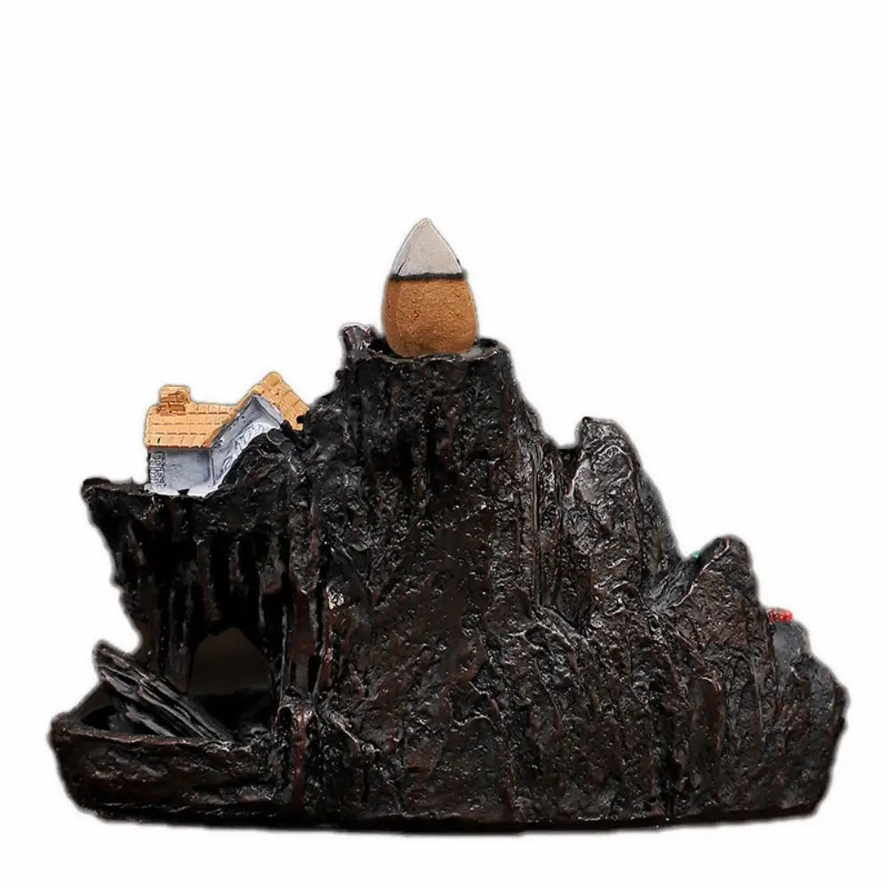 Fontaine à Encens Cascade en Résine – Style Chinois Montagne