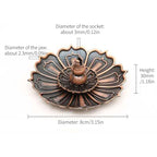 Porte Encens en forme de Lotus - Cuivre - Encens Cône ou bâton