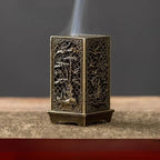 Porte-Encens en Métal Ajouré – Brûleur d’Encens pour Cônes au Design Sculpté Traditionnel