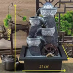 Fontaine à eau - Décoration de bureau à eau circulaire, roue Feng shui, Boule de cristal