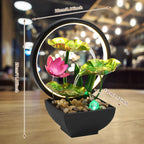 Fontaine d’Intérieur Lotus avec Fleur & Boule LED – Cascade Zen USB
