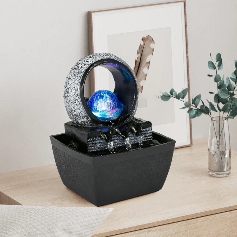 Fontaine à eau - Feng Shui avec Boule lumineuse