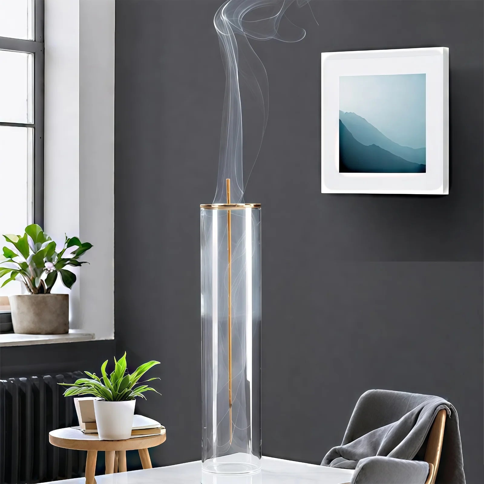 Porte-encens en verre moderne – Encensoir design élégant - Or