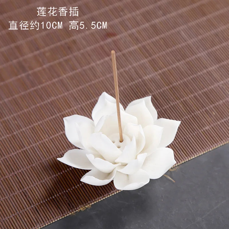 Porte-Encens en Céramique – Encensoir Minimaliste Lotus pour Méditation & Relaxation