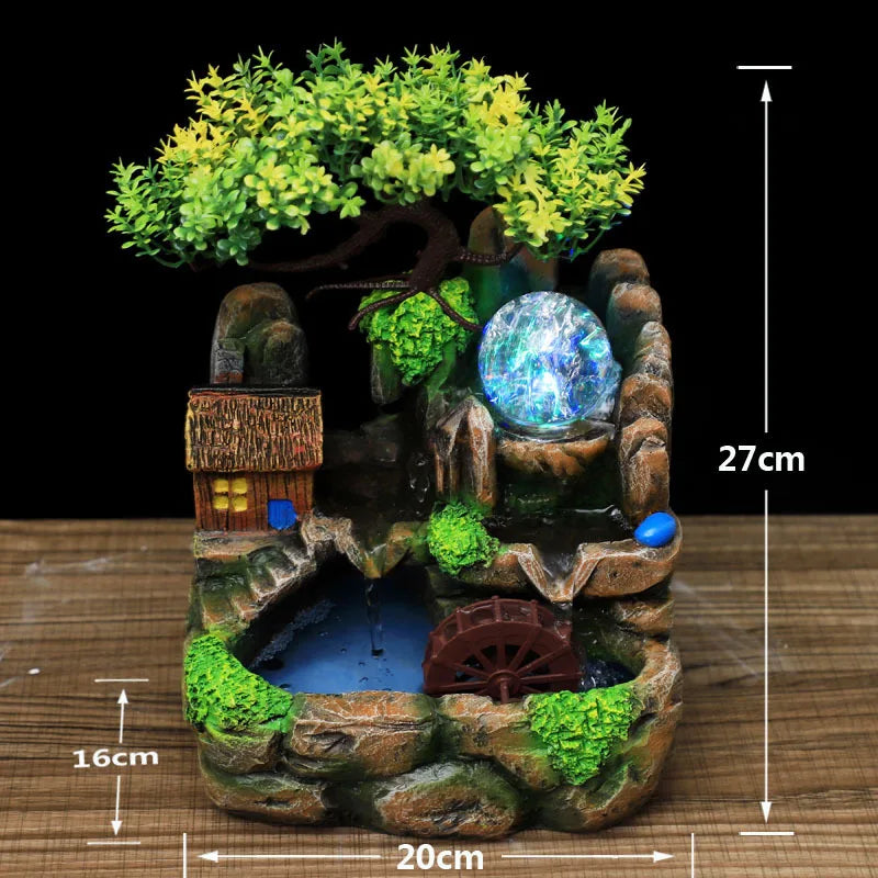 Fontaine à eau - Feng Shui - Roue porte chance avec Boule lumineuse
