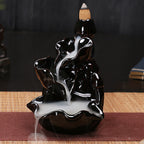 Fontaine à Encens Cascade Bassin Fleur en Céramique – Fumée Zen Backflow