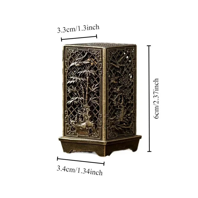 Porte-Encens en Métal Ajouré – Brûleur d’Encens pour Cônes au Design Sculpté Traditionnel
