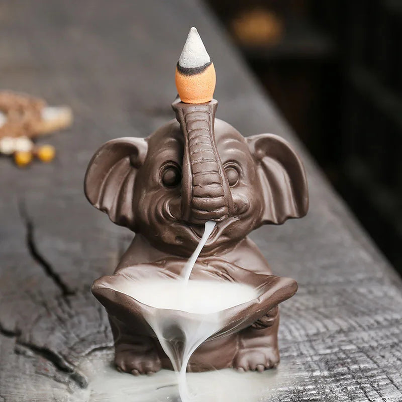 Fontaine à Encens Éléphant Mignon – Porte-Encens Cascade Zen