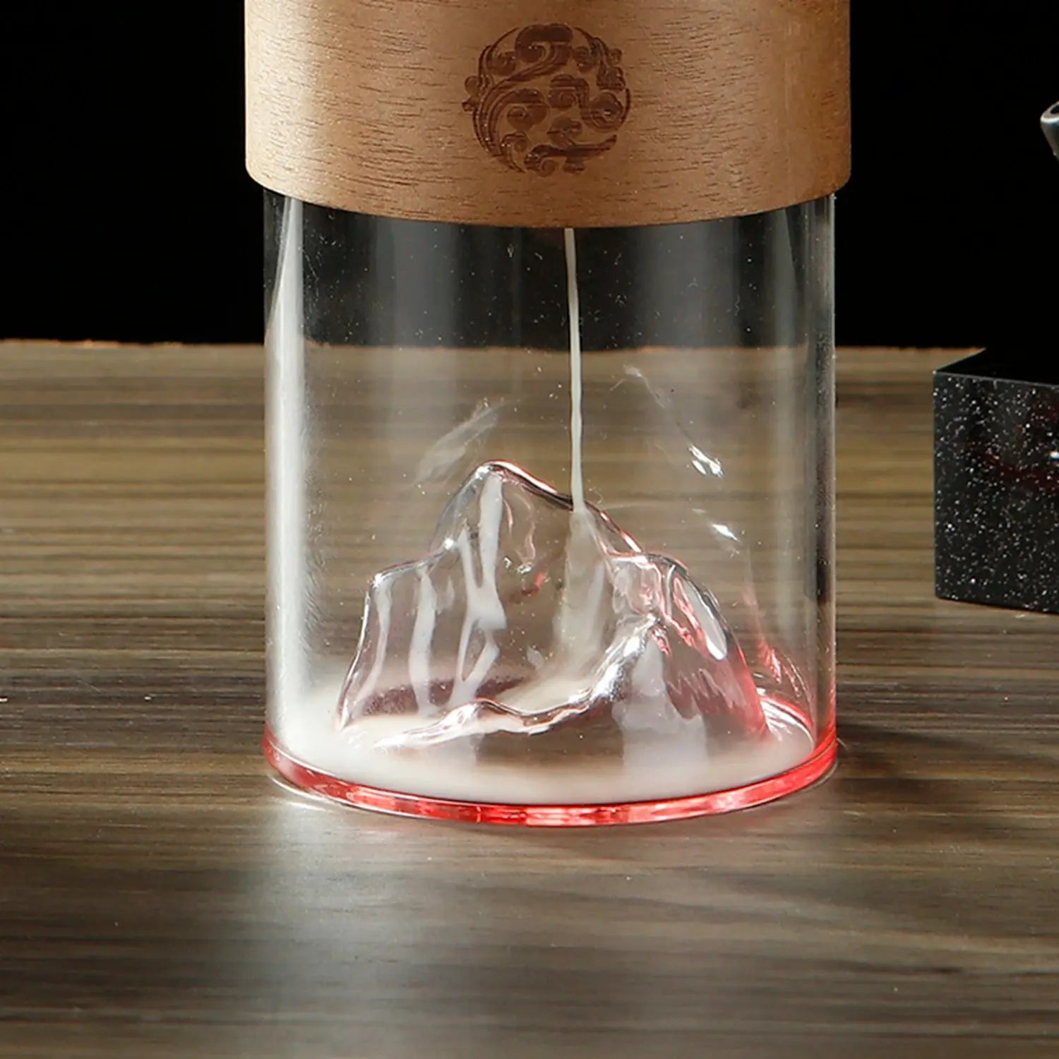 Fontaine à encens en verre avec montagne de neige pour la méditation Yoga - Feng Shui