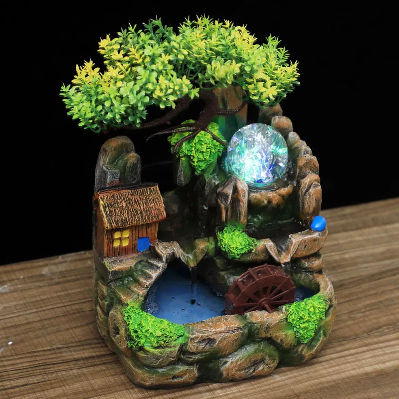 Fontaine à eau - Feng Shui - Roue porte chance avec Boule lumineuse