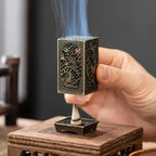 Porte-Encens en Métal Ajouré – Brûleur d’Encens pour Cônes au Design Sculpté Traditionnel