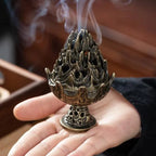 Porte-Encens Vertical en Alliage – Mini Encensoir Creux de Table