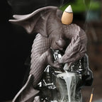 Fontaine à Encens Dragon en Céramique – Cascade à Reflux Feng Shui