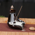 Fontaine à Encens Cascade Élégante en Céramique – Fumée Zen Backflow