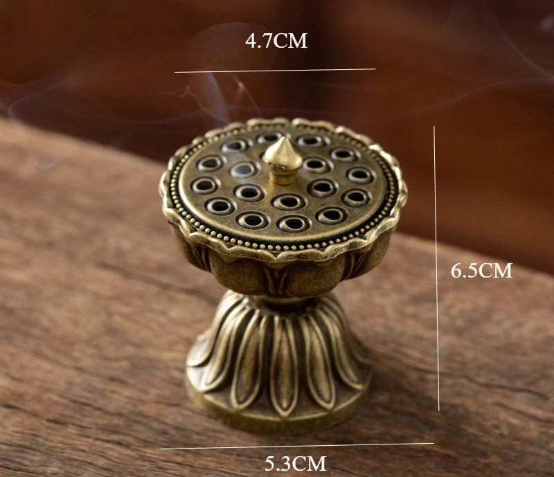 Porte-Encens Lotus en Laiton – Support Métal Rétro avec Poignée