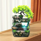 Fontaine d’Intérieur de Bureau – Cascade Miniature avec Arbre et LED