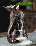 Fontaine à Encens Dragon en Céramique – Cascade à Reflux Feng Shui