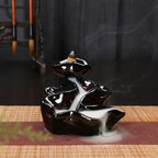 Fontaine à Encens Cascade Élégante Montagne en Céramique – Fumée Zen Backflow