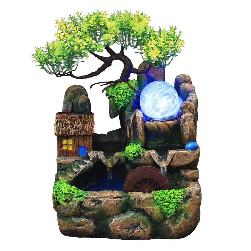 Fontaine à eau - Feng Shui - Roue porte chance avec Boule lumineuse