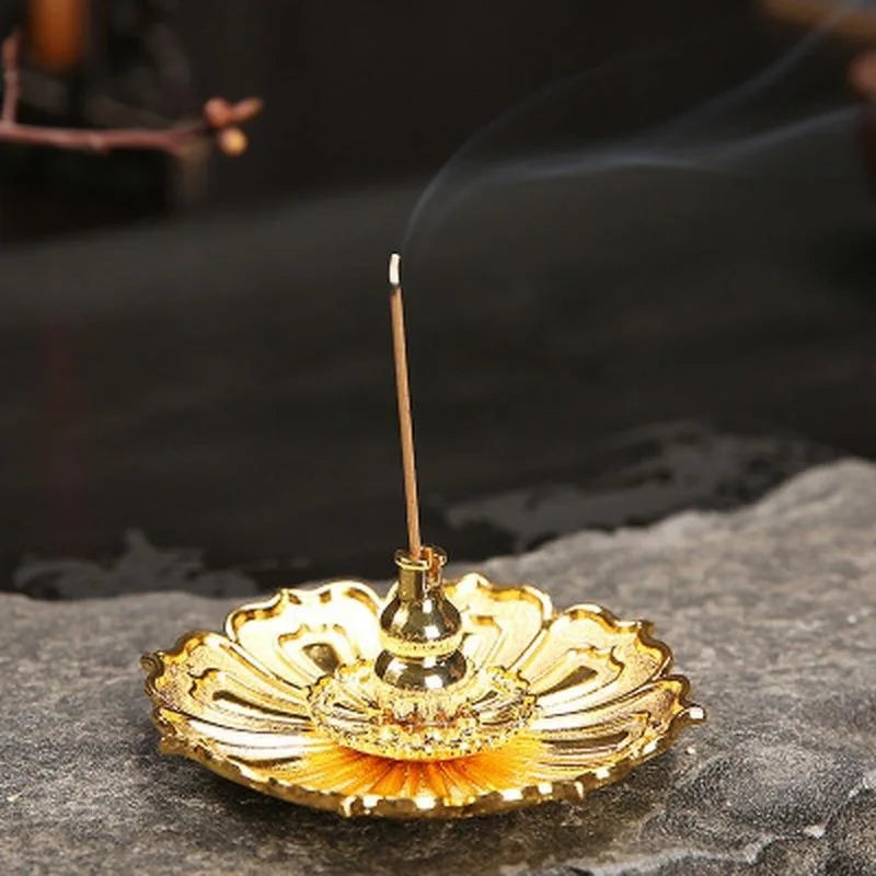 Porte Encens en forme de Lotus - Cuivre - Encens Cône ou bâton