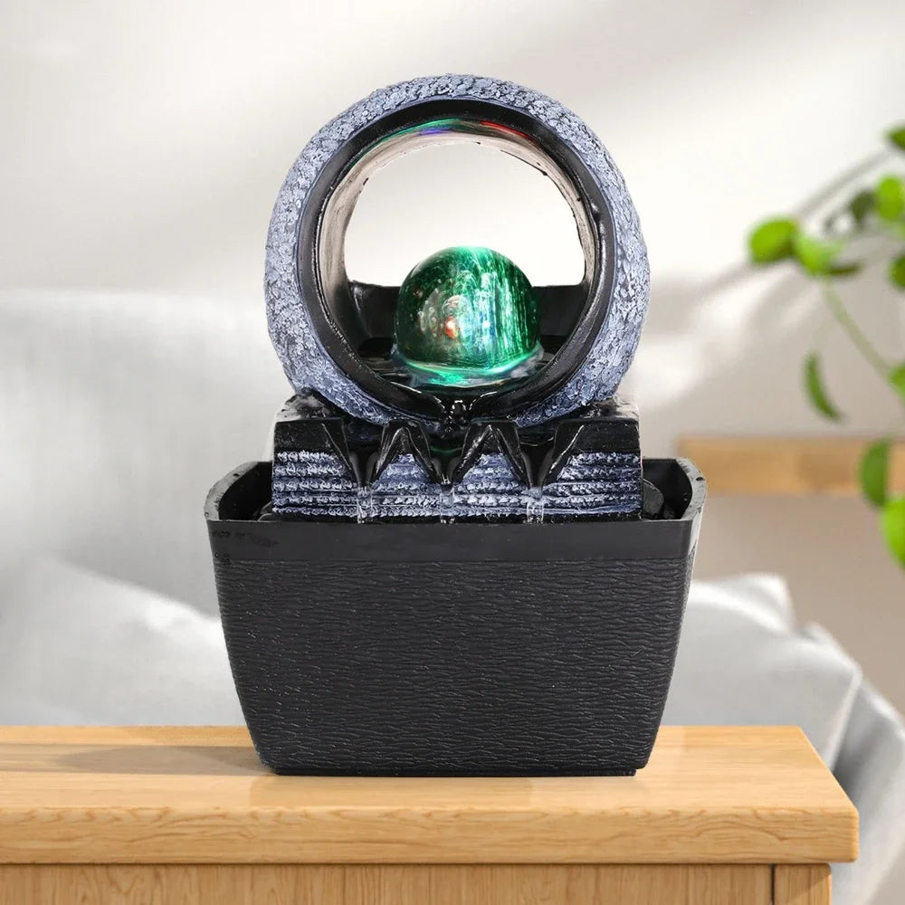 Fontaine à eau - Feng Shui avec Boule lumineuse