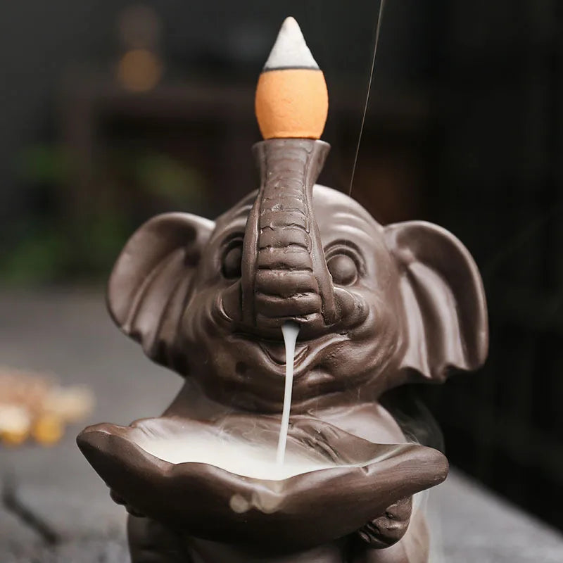 Fontaine à Encens Éléphant Mignon – Porte-Encens Cascade Zen