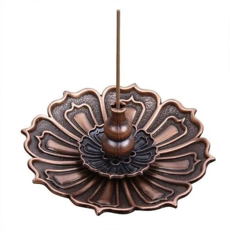 Porte Encens en forme de Lotus - Cuivre - Encens Cône ou bâton