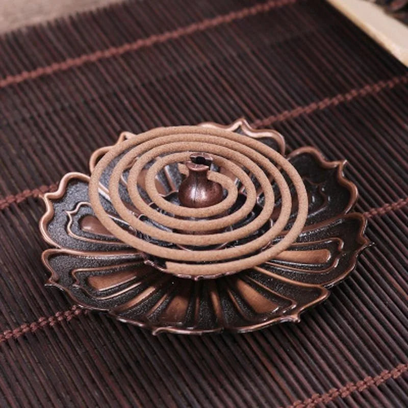 Porte Encens en forme de Lotus - Cuivre - Encens Cône ou bâton