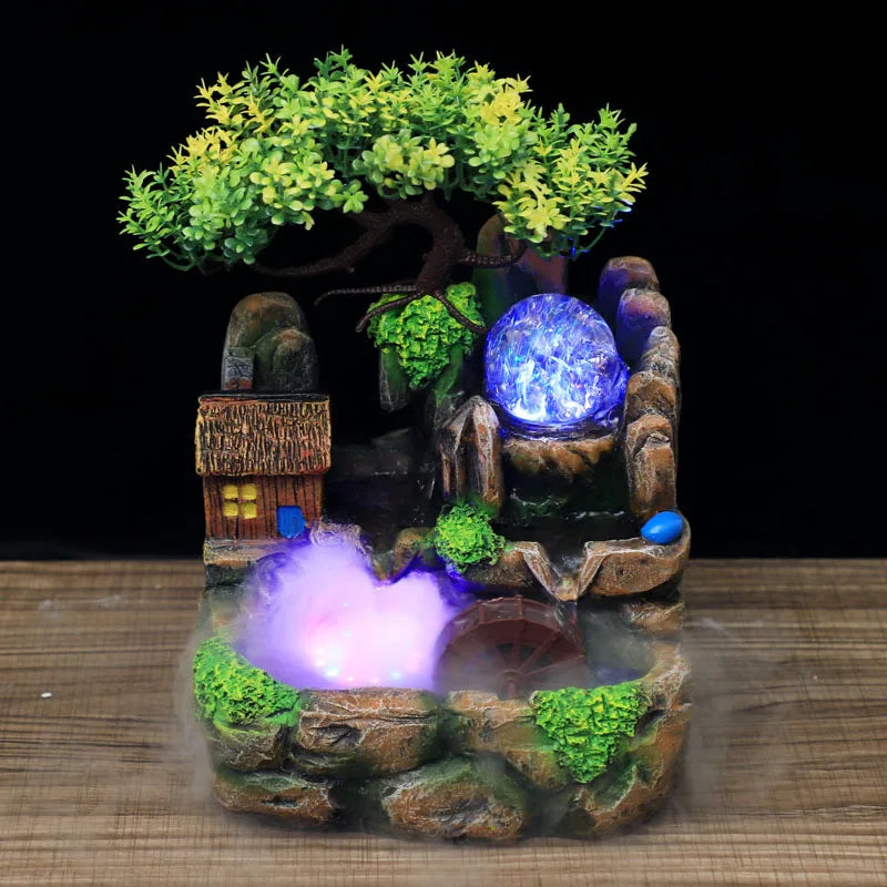 Fontaine à eau - Feng Shui - Roue porte chance avec Boule lumineuse