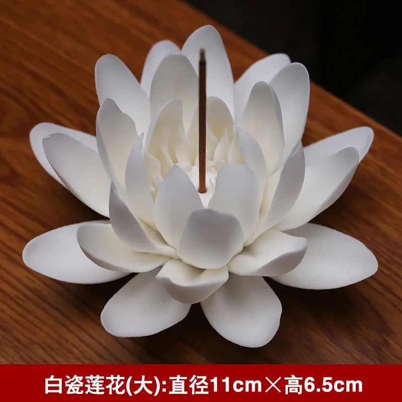 Porte-Encens en Céramique – Encensoir Minimaliste Lotus pour Méditation & Relaxation