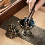 Porte-Encens Vertical en Alliage – Mini Encensoir Creux de Table