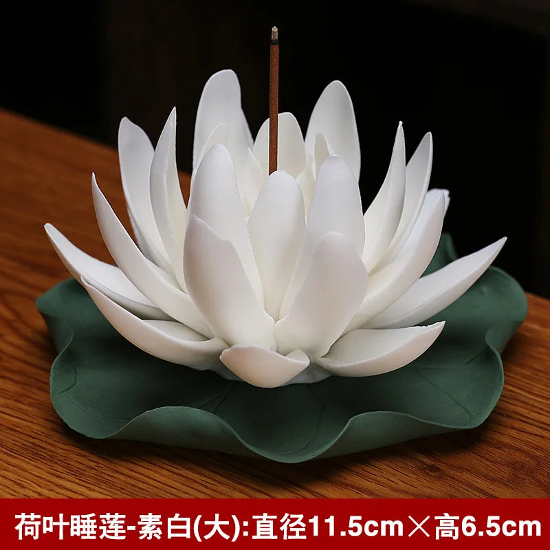 Porte-Encens en Céramique – Encensoir Minimaliste Lotus pour Méditation & Relaxation