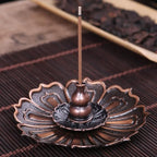 Porte Encens en forme de Lotus - Cuivre - Encens Cône ou bâton