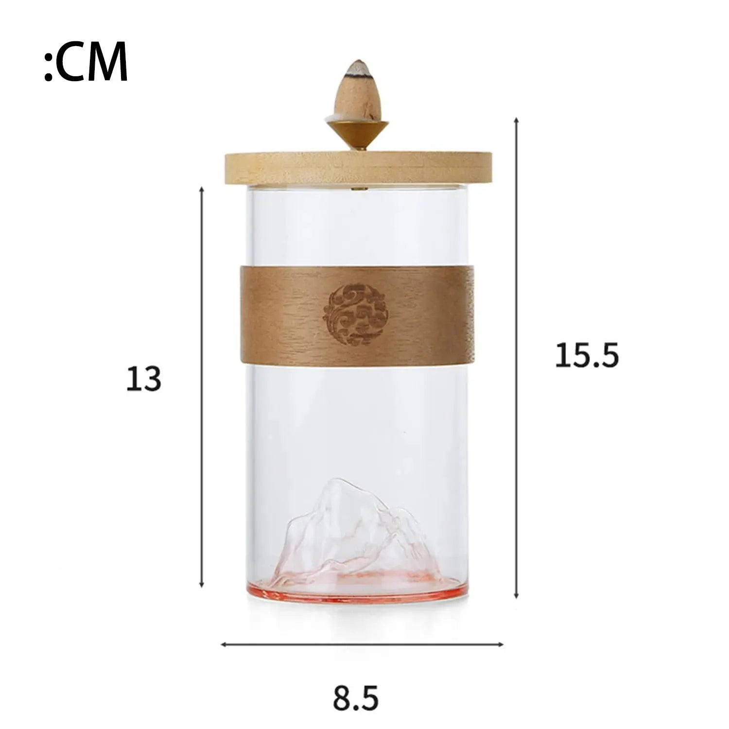Fontaine à encens en verre avec montagne de neige pour la méditation Yoga - Feng Shui