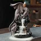 Fontaine à Encens Dragon en Céramique – Cascade à Reflux Feng Shui