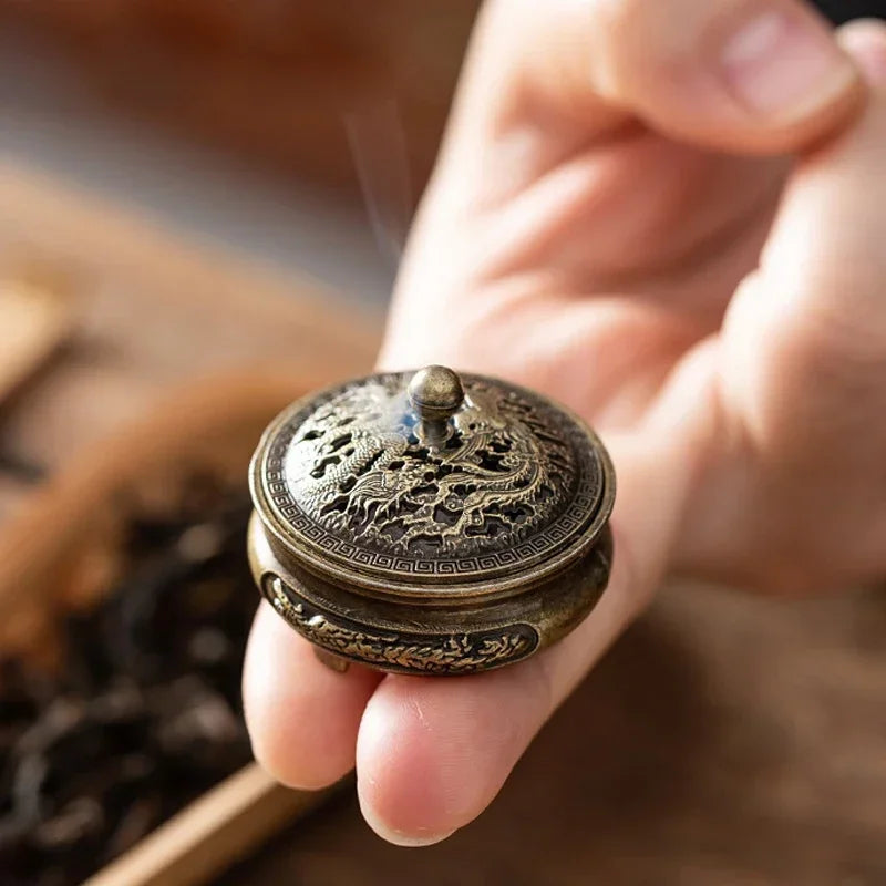 Porte-Encens Lotus en Laiton – Support Métal Rétro avec Poignée