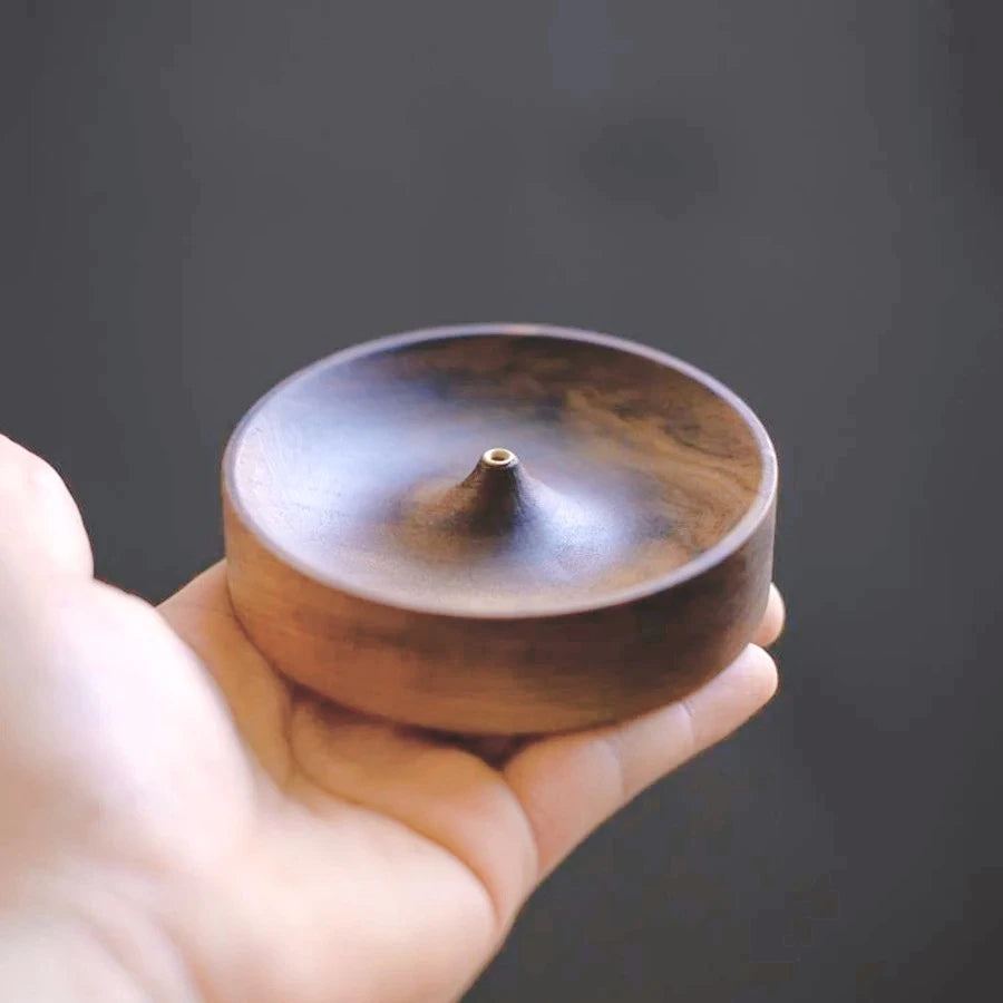 Porte-Encens en Bois d’Agar Naturel | Encensoir Traditionnel Agarwood pour Bâtonnets et Cônes