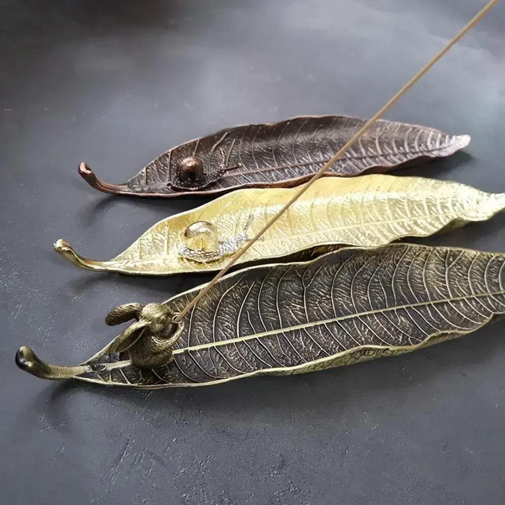 Porte-Encens en Métal Feuille – Support Bâtonnets d’Encens Zen