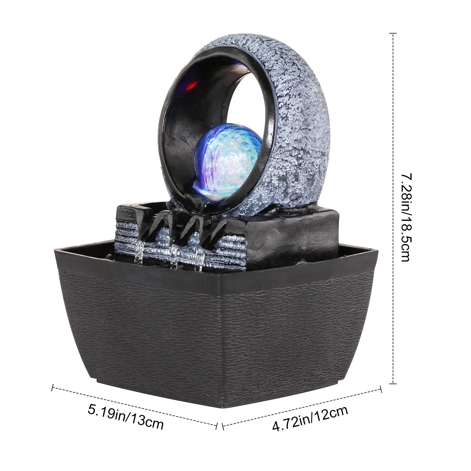 Fontaine à eau - Feng Shui avec Boule lumineuse