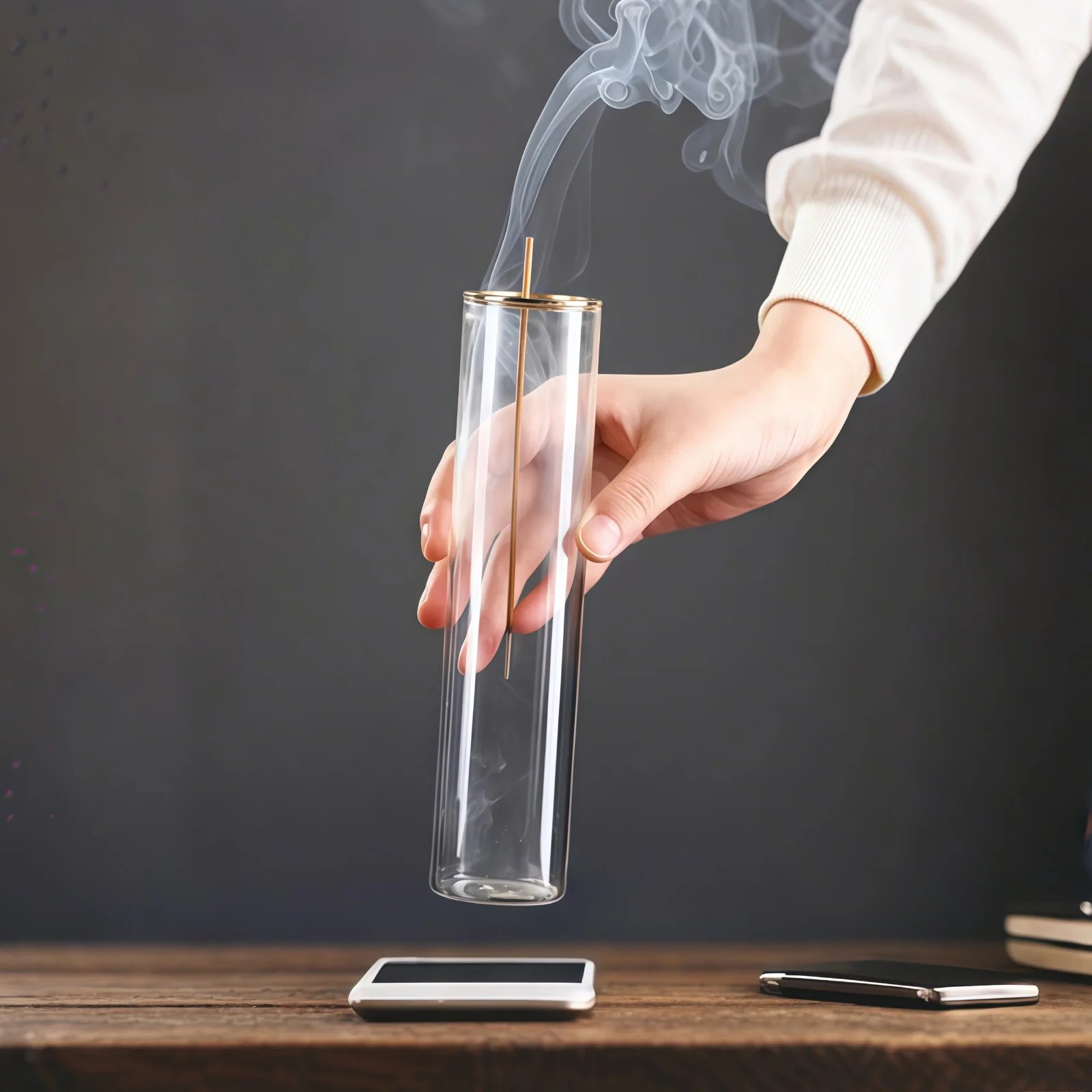 Porte-encens en verre moderne – Encensoir design élégant - Or