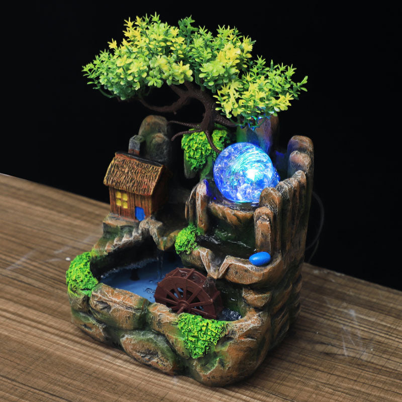 Fontaine à eau - Feng Shui - Roue porte chance avec Boule lumineuse