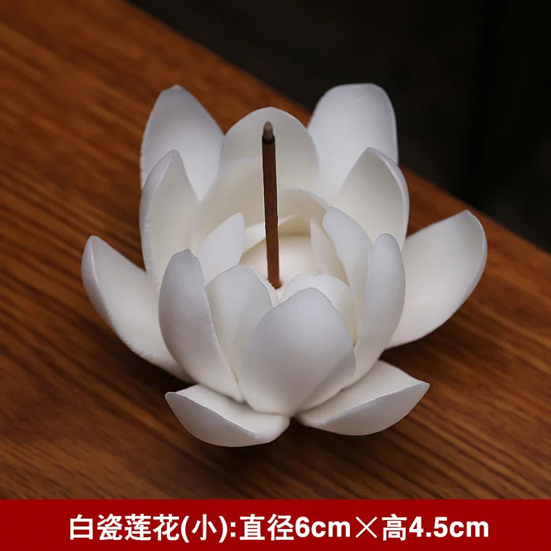 Porte-Encens en Céramique – Encensoir Minimaliste Lotus pour Méditation & Relaxation