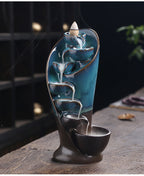 Fontaine à Encens en Céramique Bleu