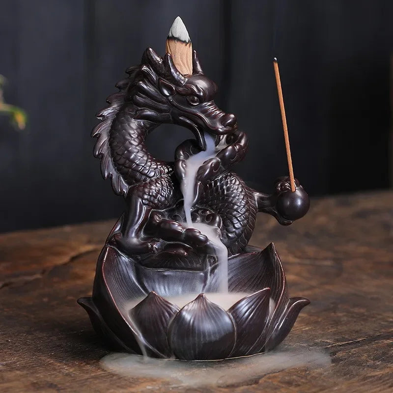 Fontaine à Encens en Céramique - Dragon Lotus