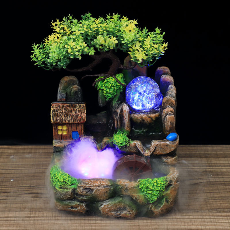 Fontaine à eau - Feng Shui - Roue porte chance avec Boule lumineuse